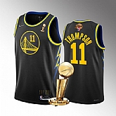 Warriors 11 Klay Thompson Black Nike 2022 Finals Champions Swingman Jersey,baseball caps,new era cap wholesale,wholesale hats